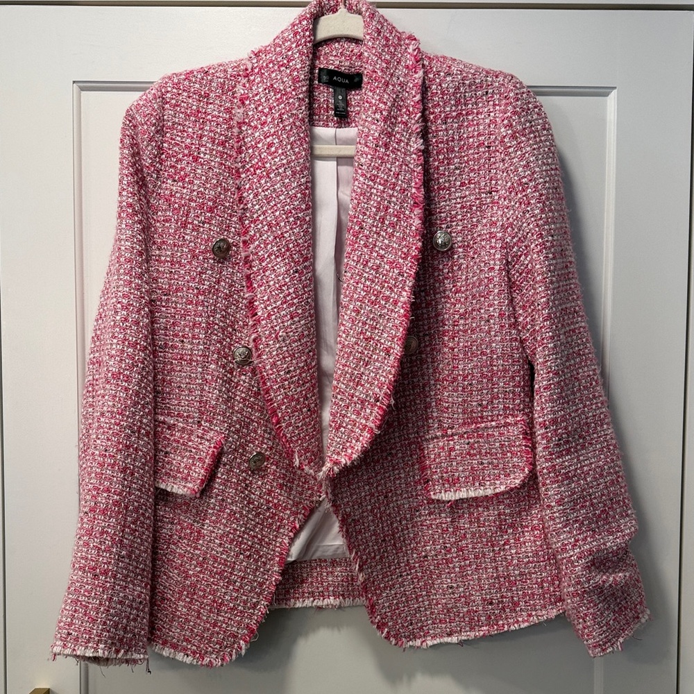 ACQUA Brand Pink Tweed Blazer